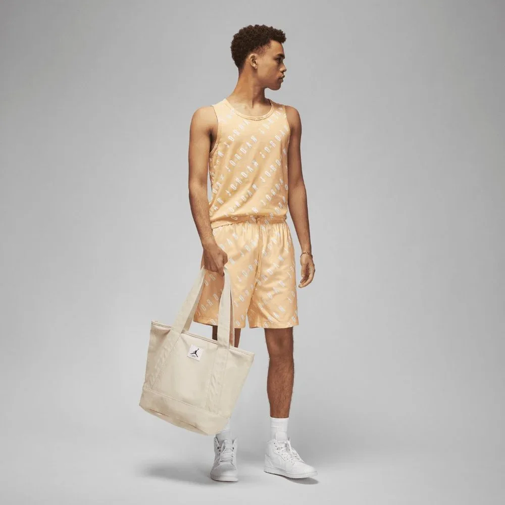 Jordan Essentials Allover Print Mens Cotton Jersey Tank Top Yellow 3XL - Picture 4 of 5